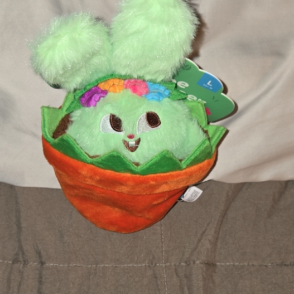 BarkBox Green Plush Cactus in Orange Pot with Floral Details - Picture 2 of 4